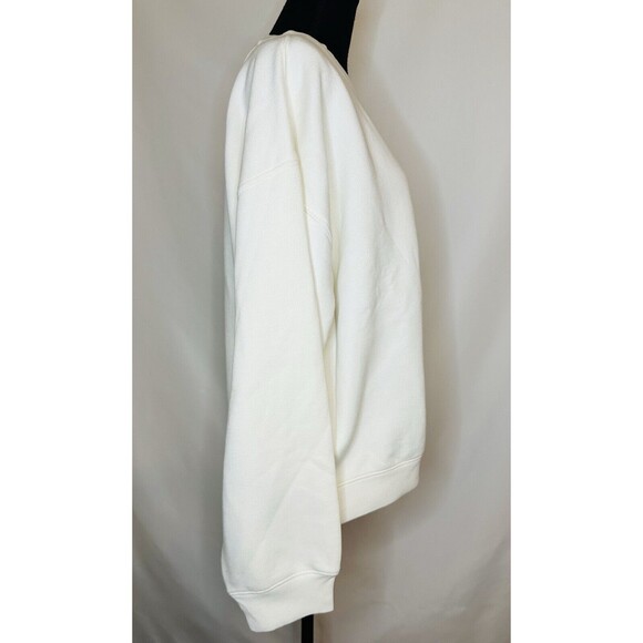 J. Crew Heritage Fleece Crop Cozy‎ Pullover Sweatshirt Ivory Women's XL NWT - Picture 4 of 10